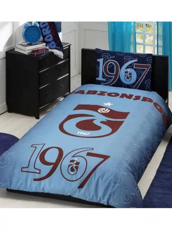 Taç Lisanslı Nevresim Takımı Tek Kişilik Trabzonspor Bordo Mavi