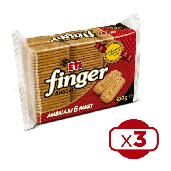 Eti Finger Bisküvi 900 gr 3 lü