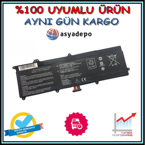 Asus VivoBook X202E-CT987G Batarya Pil , Garantili
