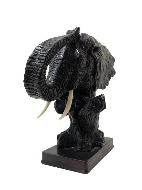 REÇİNE STANDLI FİL KAFASI OBJE 21CM - 2