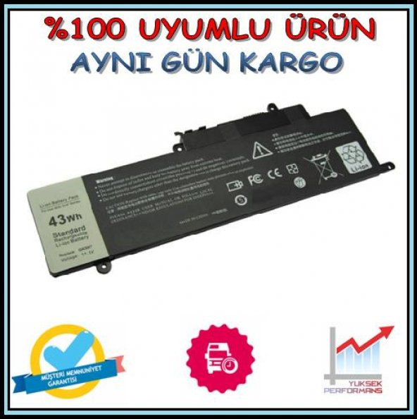 Dell P57G P57G001 Batarya Pil