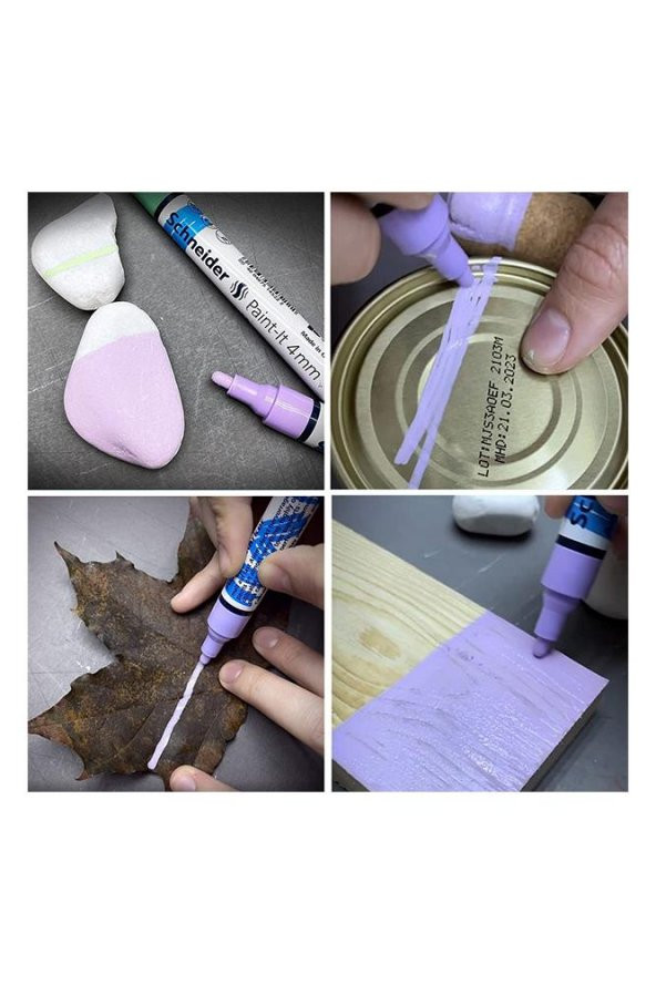 Akrilik Markör 2mm 6 Pastel Parlak Renkler Set 1 Paket Metal Cam Mantar Plastik Kumaş Deri Beton Boyama İçin İdeal