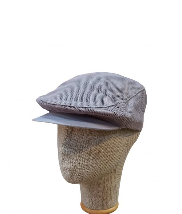 yazlık fileli kasket şapka london model koyu gri