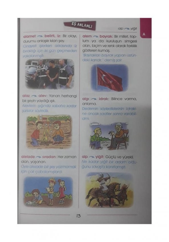 Resimli Eş Anlamlı Eş Sesli Zıt Anlamlı Kelimeler Sözlüğü 1 Adet 238 Sayfa Resimli Renkli Yuva Kelimeler Sözlük - 2