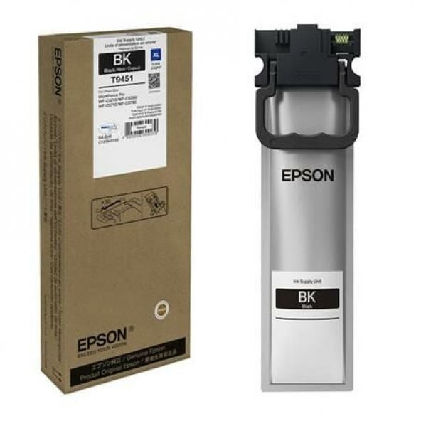 Epson T9451XL Siyah Orjinal Kartuş Yüksek Kapasiteli / WorkForce Pro WF-C5210DW / C5290DW / C5710DWF /C5790DWF / C5215DW