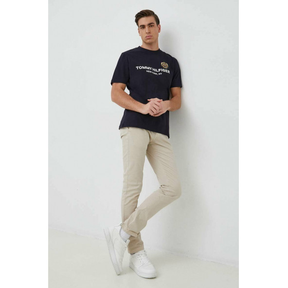 Tommy Hilfiger Crew Neck T-shirt Logo Printed SİYAH - 2