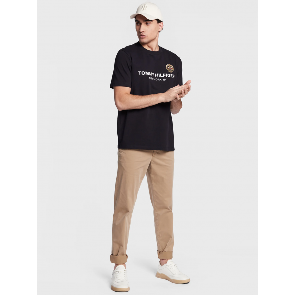 Tommy Hilfiger Crew Neck T-shirt Logo Printed SİYAH - 6