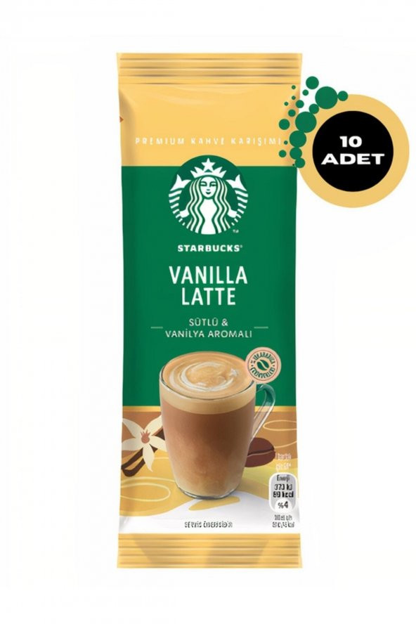 Starbucks Vanilla Latte Premium Kahve Karışımı 21.5 G X 10 Adet