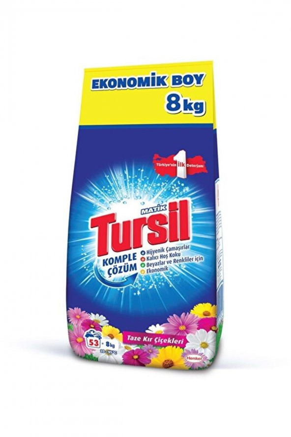 Tursıl Matik Toz Çamaşır Deterjanı Kır Çiçekleri 8 kg - 1