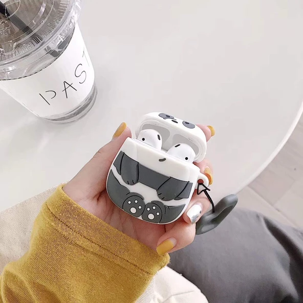 E2M AIRPODS 1-2 KILIF PANDA GRİ - Resim 4