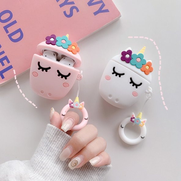 E2M AIRPODS PRO KILIF UNICORN BEYAZ - Resim 4
