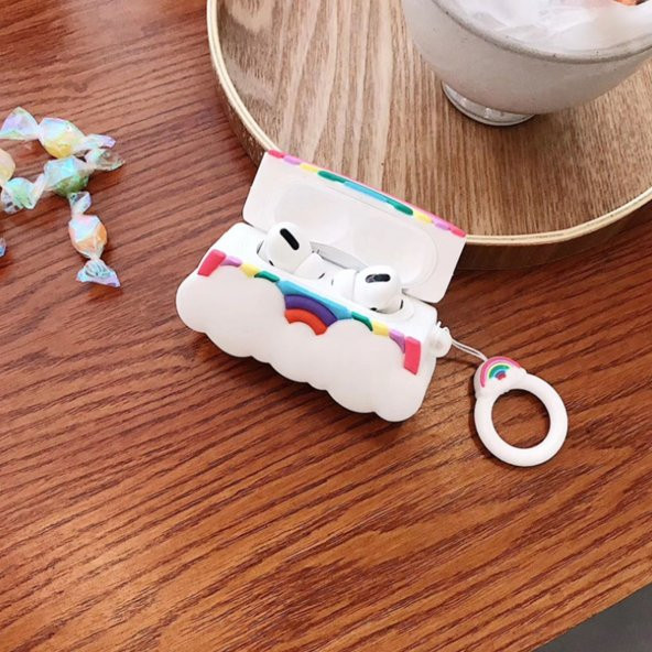 E2M AIRPODS PRO KILIF GÖKKUŞAĞI PEMBE - Resim 4