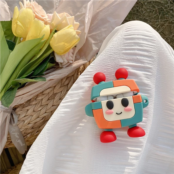 E2M AIRPODS PRO KILIF SUPER ROBOT BEYAZ - Resim 3