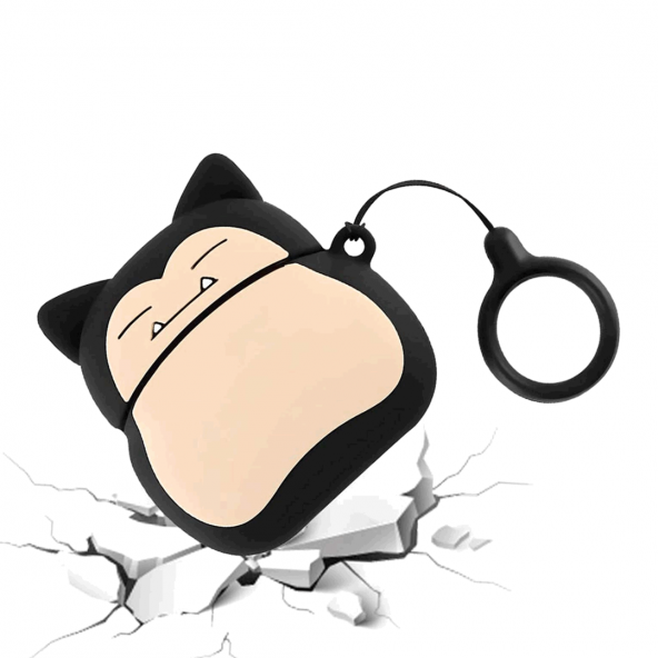 E2M AIRPODS 1-2 KILIF SNORLAX SİYAH - Resim 2