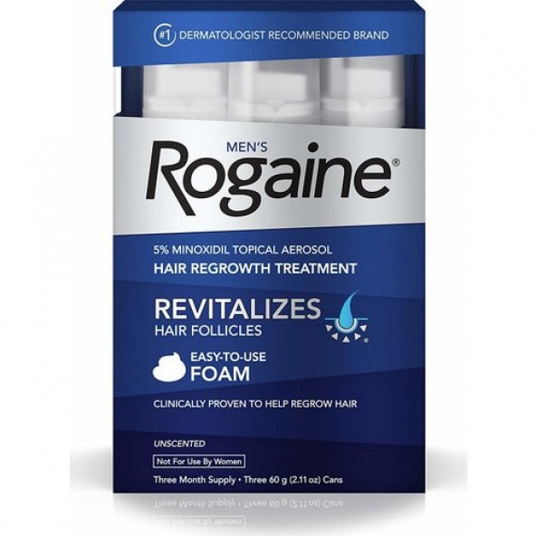 Rogaine Köpük Men Hair Regrowth Treatment Foam 3lü 180 ml Set