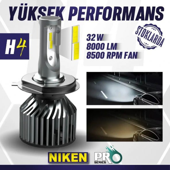 Niken Far Ampulü Led Xenon Pro Serisi H4 - 3