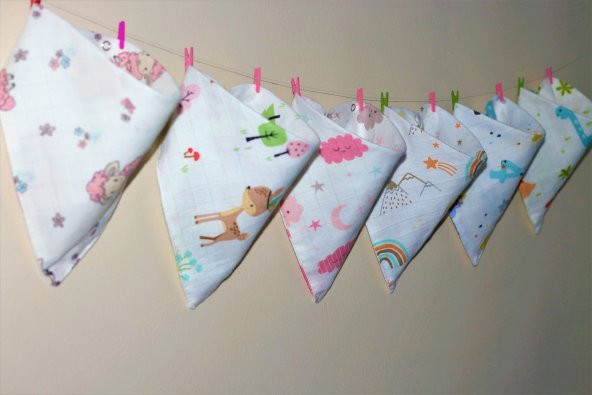 100 Organik Pamuk Çift Katlı Müslin Kumaş Iki Çıtçıtlı Bebek Salya Önlük & Fular - 2