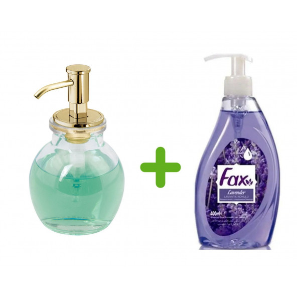 SIA-BOSP034 OVAL CAM SIVI SABUNLUK VE 1 ADET 400 ML SIVI SABUN LAVANTA KOKULU