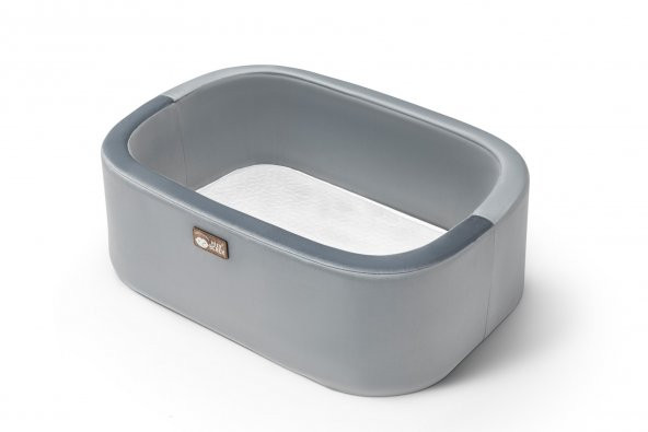 Anne Yanı Beşik Hier Bebek Ahşap Natürel Stand Gri Sepet - 2