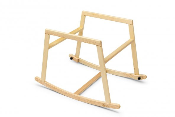 Anne Yanı Beşik Hier Bebek Ahşap Natürel Stand Gri Sepet - 3