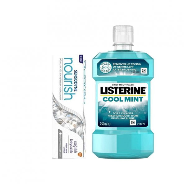 Listerine Cool Mint 250ML+Sensodyne Nourish Diş Macunu 50ML 2li Set