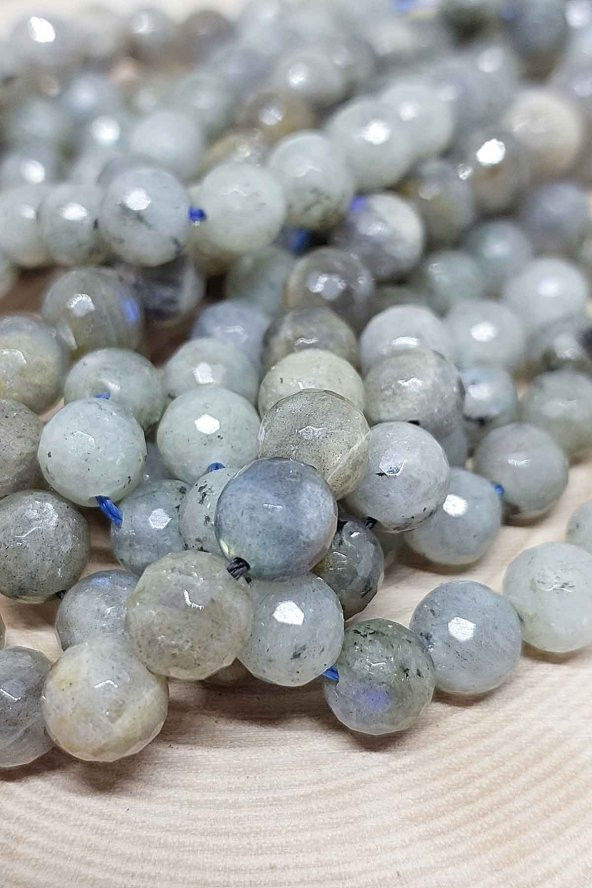 Labradorit Taşı Açık Renk Faset Kesim Dizi 8mm - Resim 2
