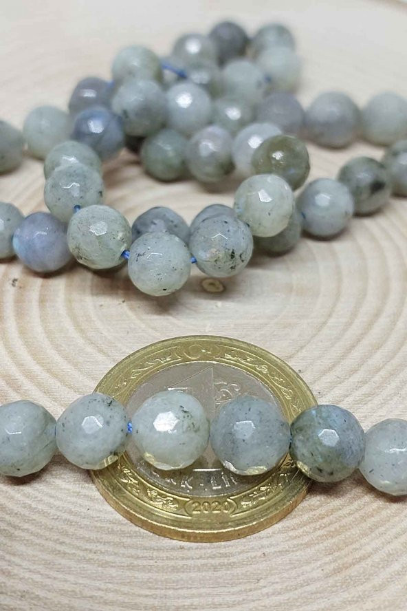 Labradorit Taşı Açık Renk Faset Kesim Dizi 8mm - Resim 4