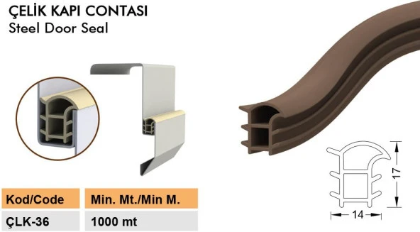 Contacall Çelik Kapı Contası Siyah 6 Metre