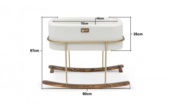 Hier Anne Yanı Beşik Hier Bebek Gold Stand Beyaz Sepet - 8