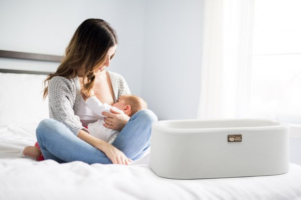 Anne Yanı Beşik Hier Bebek Ahşap Beyaz Stand Beyaz Sepet - 8