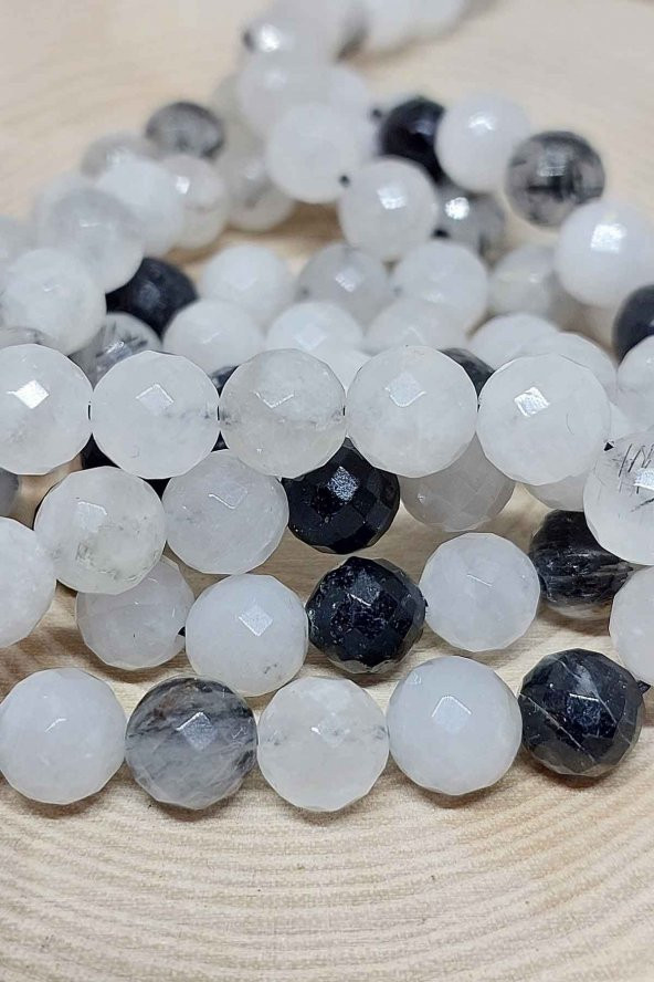 Beril Taşı (Rutil Kuvars) Faset Kesim Dizi 8mm - Resim 3