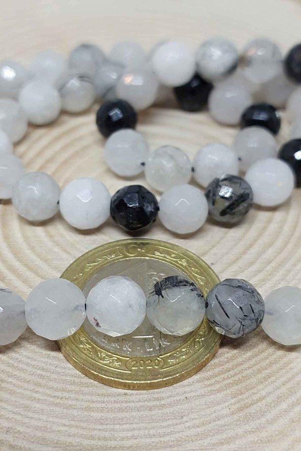 Beril Taşı (Rutil Kuvars) Faset Kesim Dizi 8mm - Resim 4