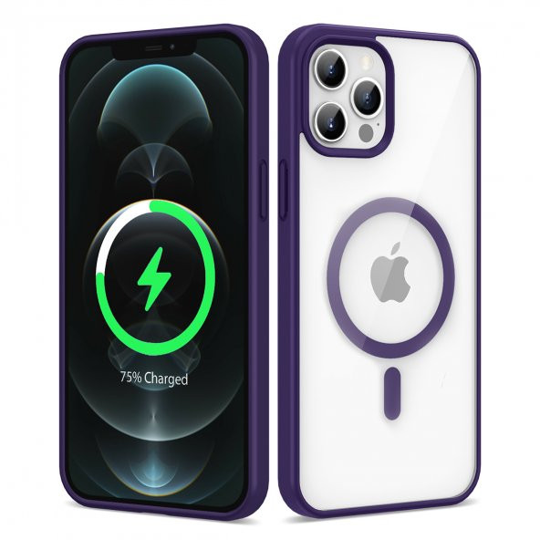 Apple iPhone 12 Pro Max Kılıf Magsafe Wireless Şarj Özellikli Silikon Zore Ege Kılıf