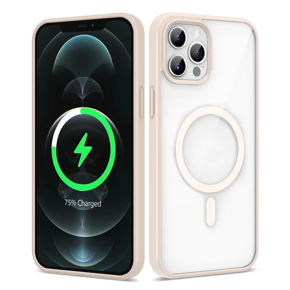 Apple iPhone 12 Pro Max Kılıf Magsafe Wireless Şarj Özellikli Silikon Zore Ege Kılıf - Resim 7