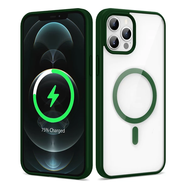 Apple iPhone 12 Pro Max Kılıf Magsafe Wireless Şarj Özellikli Silikon Zore Ege Kılıf - Resim 5