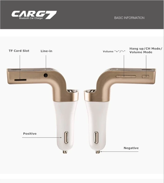 Carg7 Bluetooth Araç Fm Transmitter Usb Girişli - 2