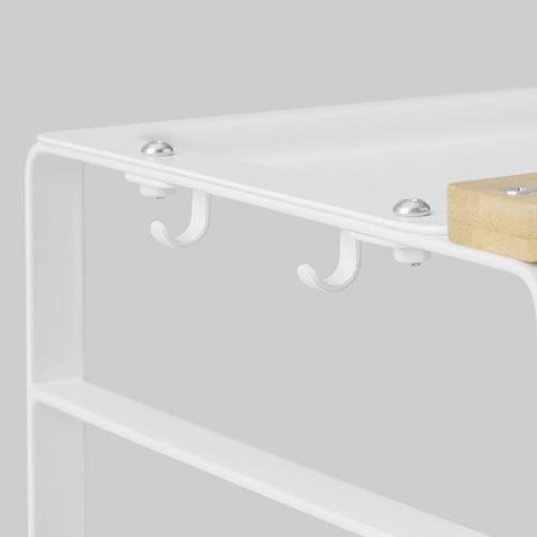 Bambu Tezgah Üstü Düzenleyici,MeridyenDukkan Beyaz, 40x21 cm Mutfak Organizatörü - 5