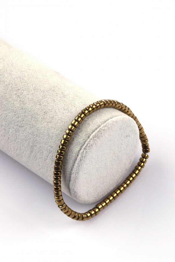 Hematit Doğal Taş Bileklik 2 x 4 mm Rondel Kesim ürün görseli