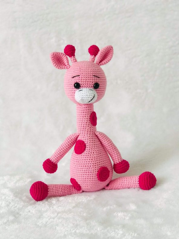USTAHOBİEVİ Amigurumi sevimli pembe zürafa