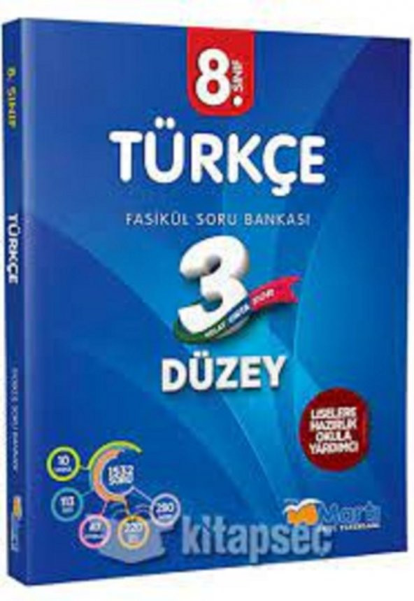 8. Sınıf Türkçe 3 Düzey Fasikül Soru Bankası Martı Okul Yayınları