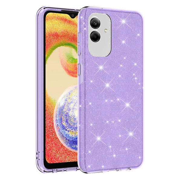 Galaxy A04 Kılıf Zore Shining Simli Silikon Kılıf - 4