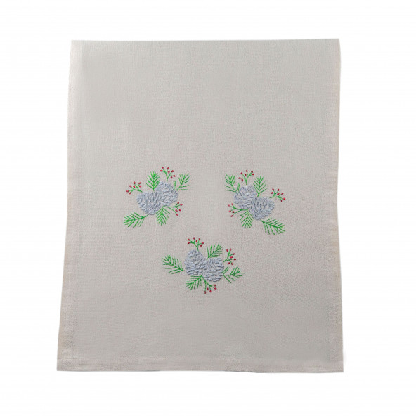 Kozalak Desenli Keten Runner - 2