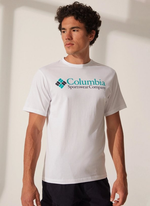 Columbia Csc M Retro Logo Ss Tee Erkek Kısa Kollu Tişört CS0311-100 ürün görseli 1