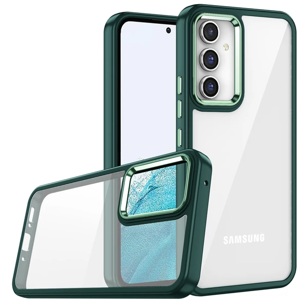 Galaxy A54 Kılıf Zore Flora Buton, Kenar Çevresi Renkli Kılıf - Resim 6