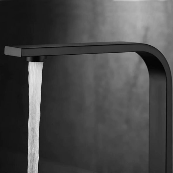 Venita Siyah Mutfak Bataryası Sıcak Soğuk Çift Su Girişli Kare Mutfak Bataryası Soft - 6