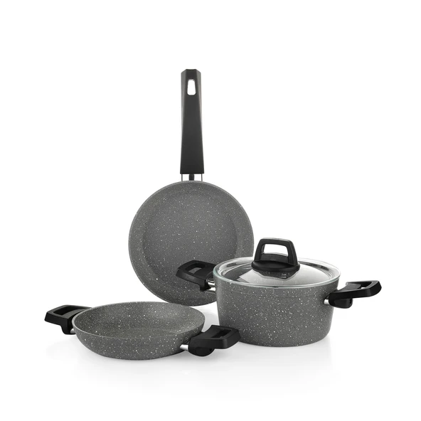 Schafer Eternal 3 lü Set Tencere 18 Cm+Sahan 18 Cm+Tava 18 Cm-Gri - 9