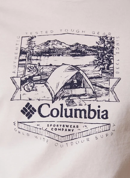 Columbia Csc M Lakeside Badge Ss Tee Erkek Kısa Kollu Tişört CS0232-100 - Resim 3