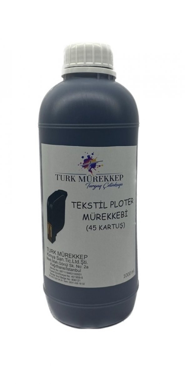 Tekstil Plotter  Mürekkebi (Su bazlı) Siyah 1000 ml. - 1