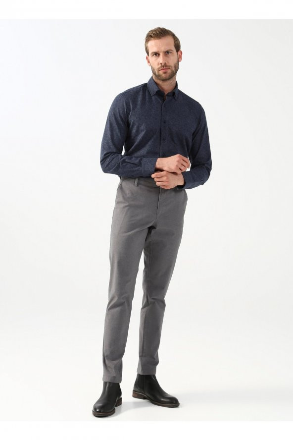 Normal Bel Normal Paça Slim Fit Gri Erkek Pantolon Pn2020500517