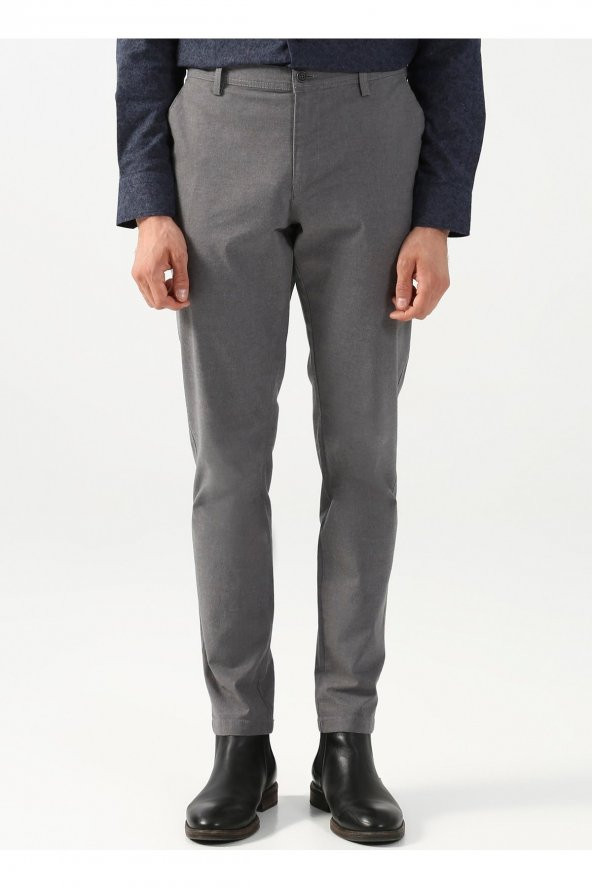 Normal Bel Normal Paça Slim Fit Gri Erkek Pantolon Pn2020500517 - 2